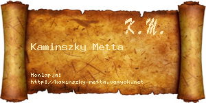 Kaminszky Metta névjegykártya