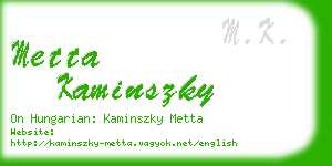 metta kaminszky business card
